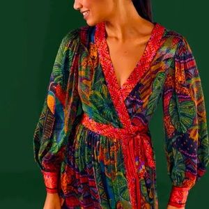 Farm Rio Tapestry Wrap Dress NWT